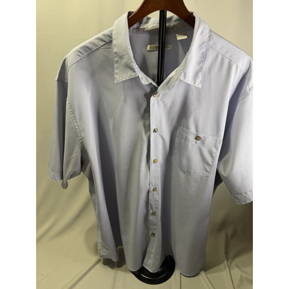 Campia Moda Men's Blue/White Comfortable Shirt Short Sleeve Size 2XL Very Nice